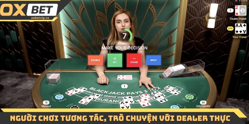 Web Live Casino - Trải Nghiệm Sòng Bài Trực Tuyến Đỉnh Cao 2 Người chơi tương tác, trò chuyện với Dealer thực
